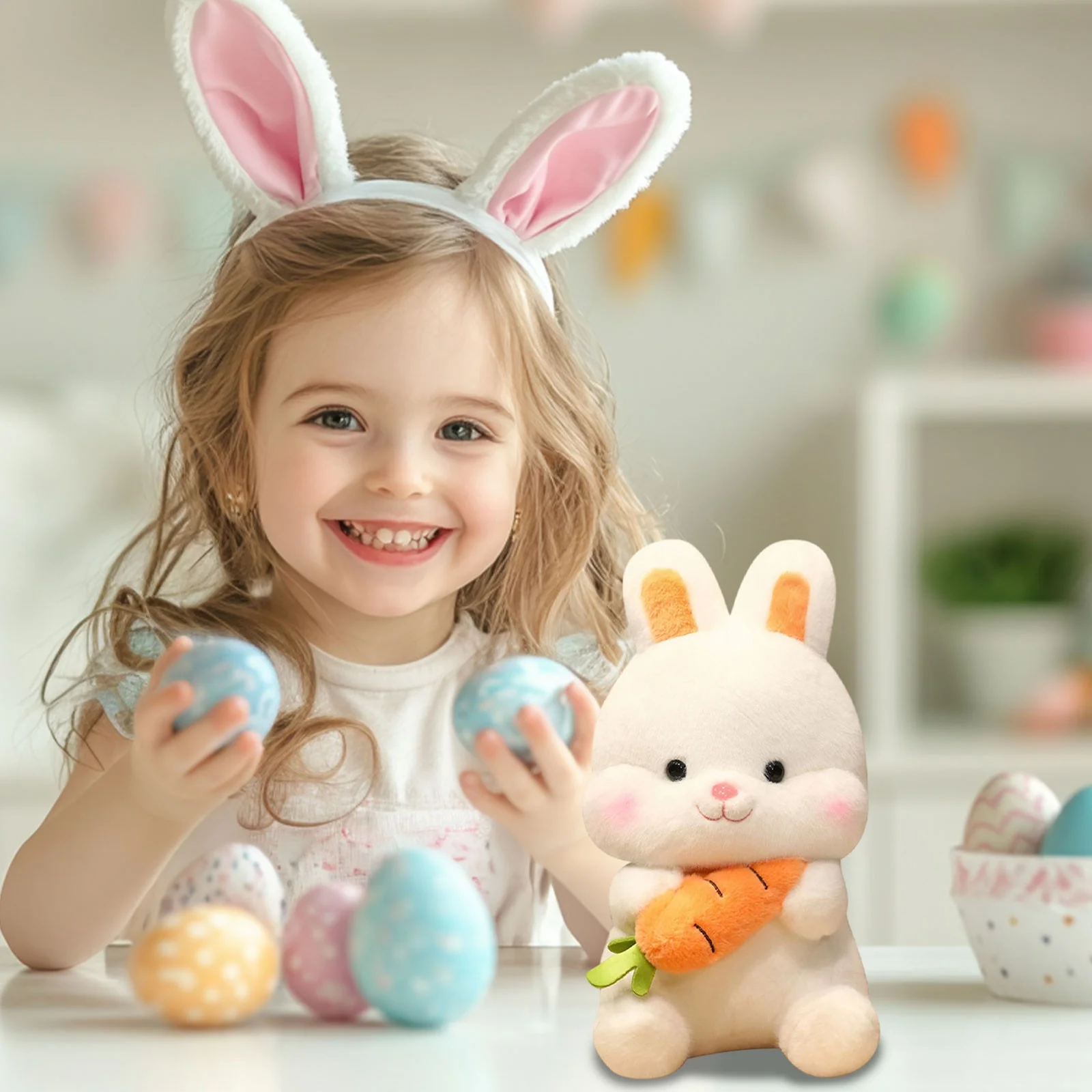 Cute Bunny Plush Toys,Soft Hugging Rabbit Dolls
